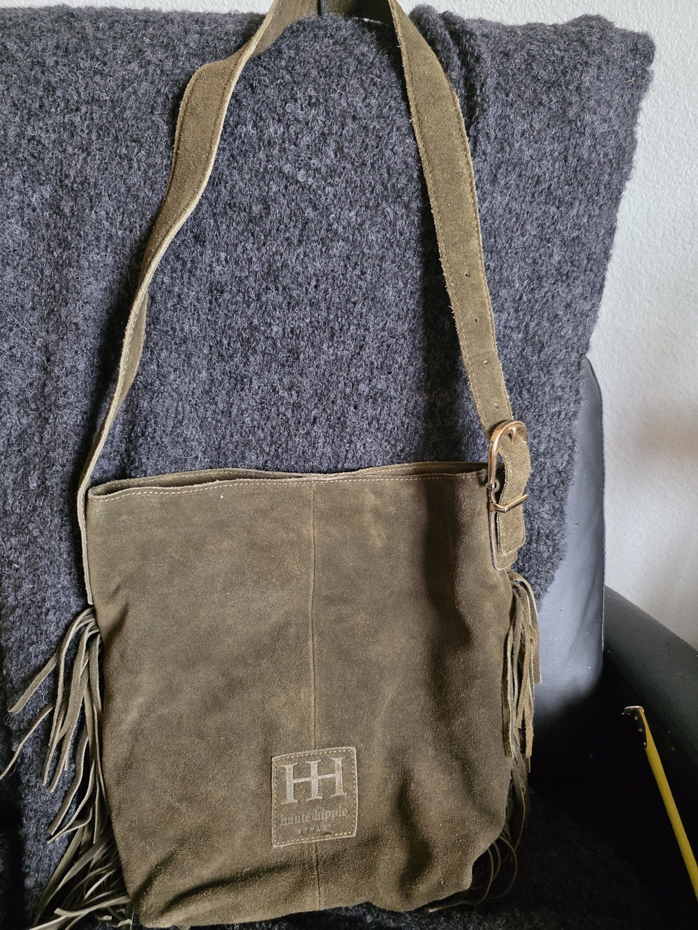 Haute Hippie Olive Suede Logo Tote